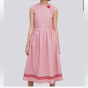 Jupe by Jackie Red Gingham Sleeveless Midi Dress